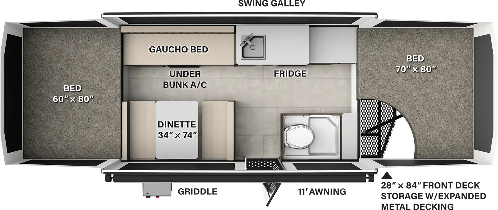 The Flagstaff Tent 227MT floorplan features include: 
